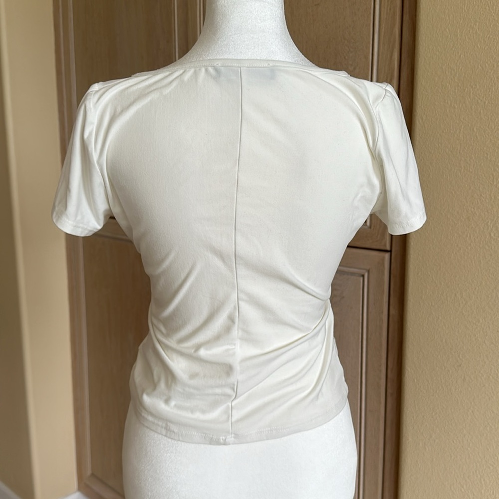 Blue Blush White Cropped T-Shirt - Picture 3 of 5